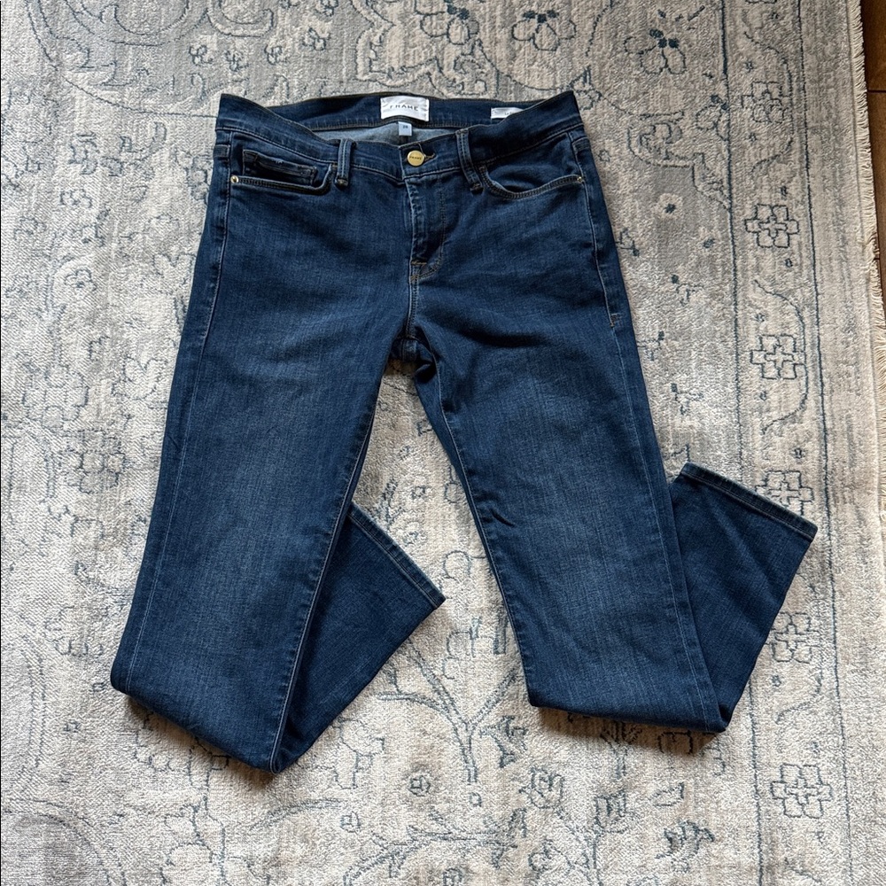 Frame Denim Dark Blue Straight Leg Jeans